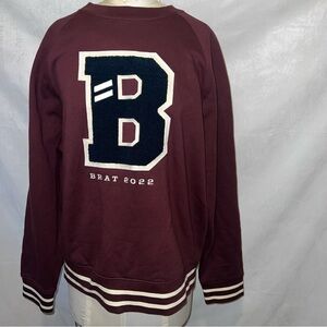 Brat Burgundy collegiate letter B Sweatshirt